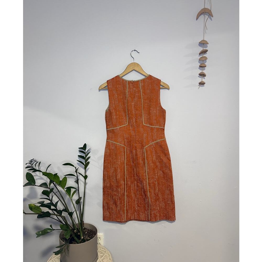 Vintage Anne Klein Cotton Linen Blend Textured Sleeveless Sheath Dress (Size 4) - Picture 2 of 8